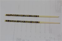 A Pair of Cloisonne and Bone Chopsticks