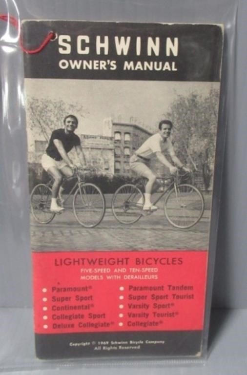 Schwinn Owner's Manual 1969. Original.