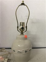 Longaberger pottery Lamp. 15in total height.