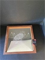 13"x12" Etched Eagle Mirror