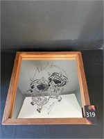 12"x12" Etched Racoon Mirror