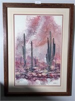 Red Desert Signed Watercolor