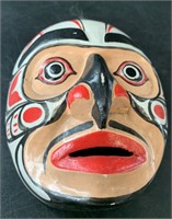 Tlingit style small mask about 5" long wood, impor