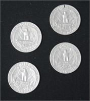 4 pcs 1966 USD .25c Coins