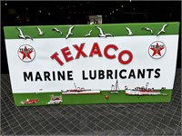 3FT x 18” Metal Embossed Texaco Marine Sign