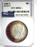 1880-O Micro O Morgan PCI MS64+ Purple Rim