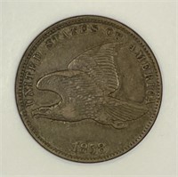 1858 Flying Eagle Cent Small Letters ANACS EF40