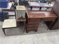 Vintage gossip bench and office desk
