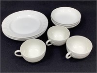 9 Pcs KPM German Porcelain Basketweave