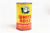 WHITE ROSE MOTOR OIL HEAVY DUTY OIL CAN- FULL