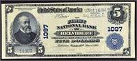 1905 $5 Belvidere Illinois National Currency