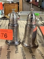 2PC STERLING SILVER WEIGHTED SALT PEPPER SHAKERS