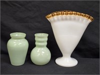 (3) Glass Vases