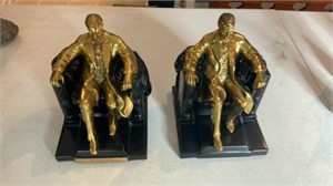 Lincoln in the Chair 
Brass/Cast Bookends (2)