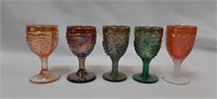 (5) Carnival Glass Cordials - See Description
