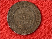 1938 Australian One Half Penny