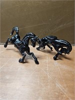 Pair of Black Horse Figurines