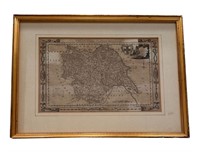 Framed Yorkshire Map with Mat
