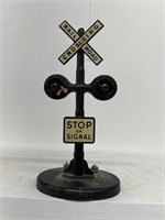 Toy train railroad crossing signal