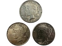 (2) 1923 S, 1923 XF Peace Silver dollars