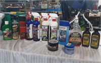 Assorted lot of car cleaning chemicals and more