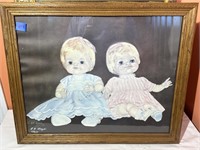 Vintage Print of Baby Dolls by EF Cloyd 11/200