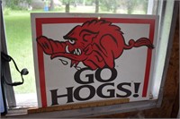 Vintage GO HOGS Paper Sign