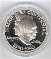 1990 Eisenhower One Dollar Silver Coin boxed