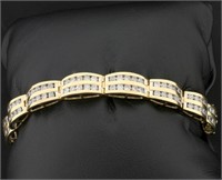 3ct TW Diamond Bracelet in 10K Yellow Gold