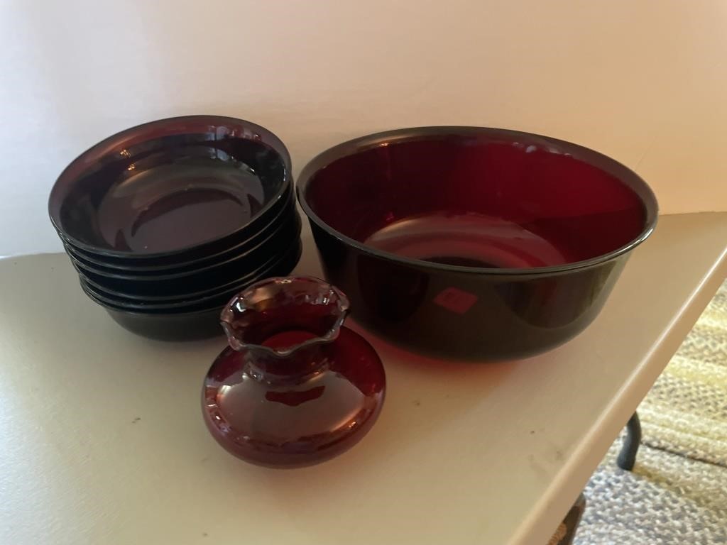 RUBY RED GLASS BOWLS