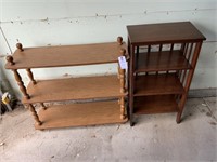 2 VTG Wooden Entryway Shelving Tables