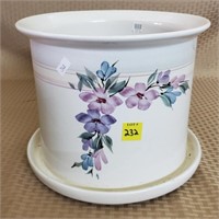 Large Stoneware Floral Planter Pot