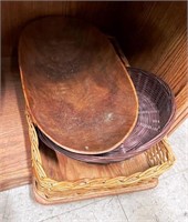 Vintage Carved Wooden Bowl Lot