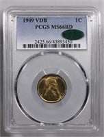 1909 VDB Lincoln Cent PCGS MS66RD CAC