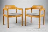 Pair of Oak Gunlocke Chairs