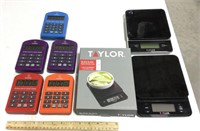 3 Taylor digital scales & 5 Thermo Works timers