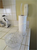 Crystal Bowl and Paper Towel holder