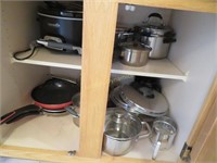 Cabinet of Cookware and contents of lower cabinets