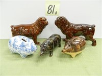 (2) 2013 Red Wing Commemorative Dogs, 2010 Pig,