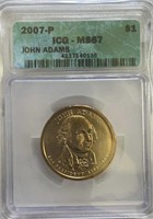 2007P John Adams Dollar ICG MS67
