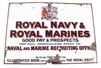 WWI - WWII BRITISH ROYAL NAVY RECRUITMENT SIGN