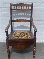 1800’s Antique Walnut Toilet Chair