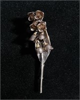 ITALIAN SILVER LILY OF THE VALLEY BROOCH