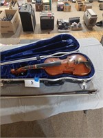 Violin, Karl Hofner name inside, with bow and case