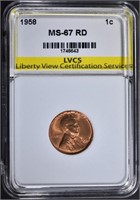 1958 LINCOLN CENT LVCS SUPERB GEM BU RED