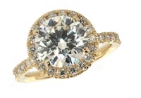 14k Gold Brilliant 3.69 ct VS Lab Diamond Ring