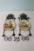 (2) Wall Hanging Pieces with Plates