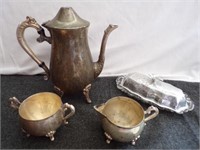 Silver Plate Items & Hand Hammered Alum.