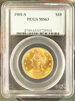 US Coins 1901-S Liberty Eagle MS63 PCGS