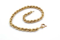 9ct Rose gold rope chain bracelet